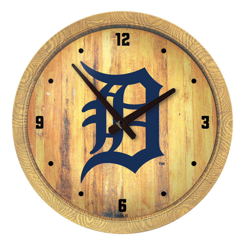 Detroit Tigers "Faux" Barrel Top Clock  