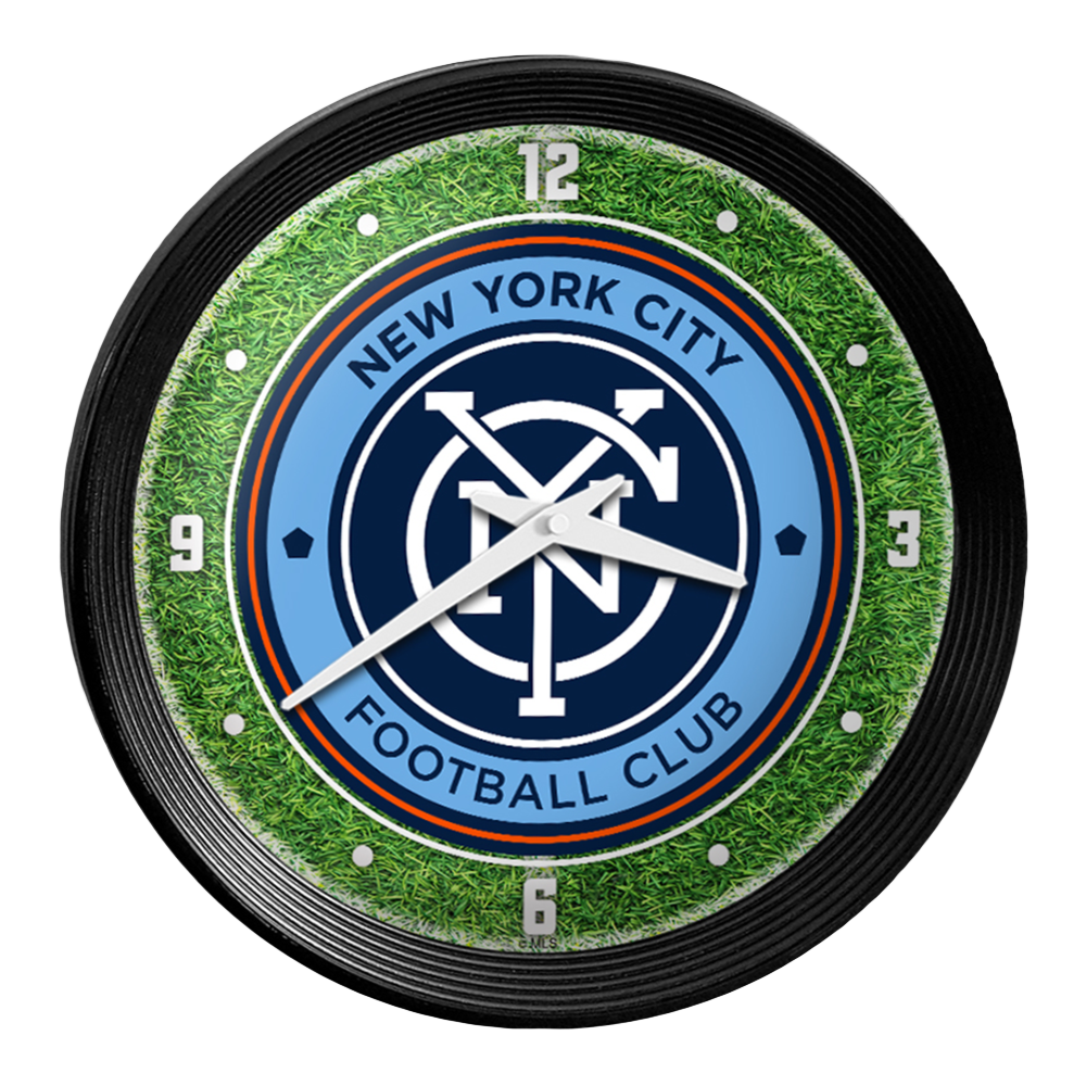 New York City FC: Pitch - Ribbed Frame Wall Clock