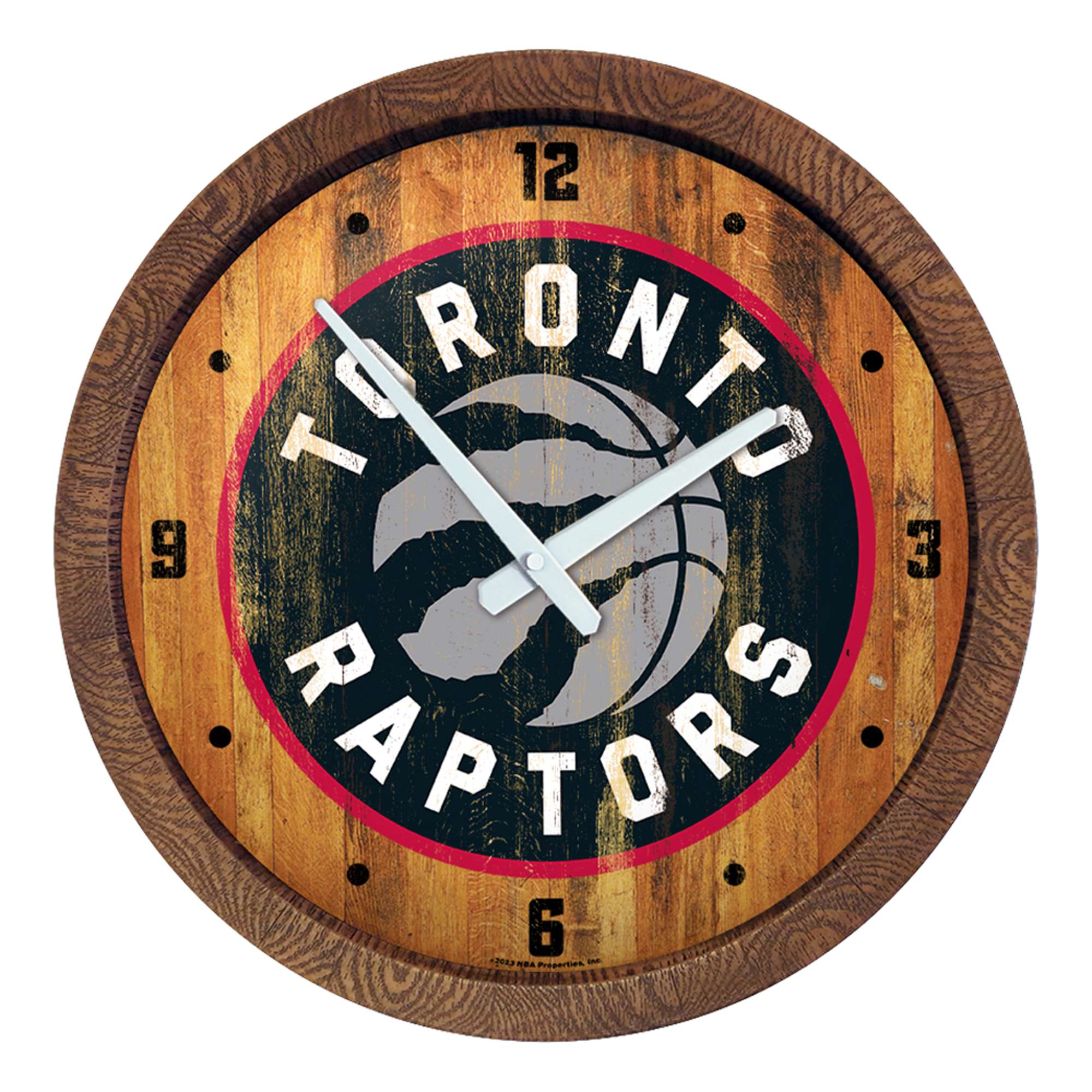 Toronto Raptors: Logo - "Faux" Barrel Top Clock  