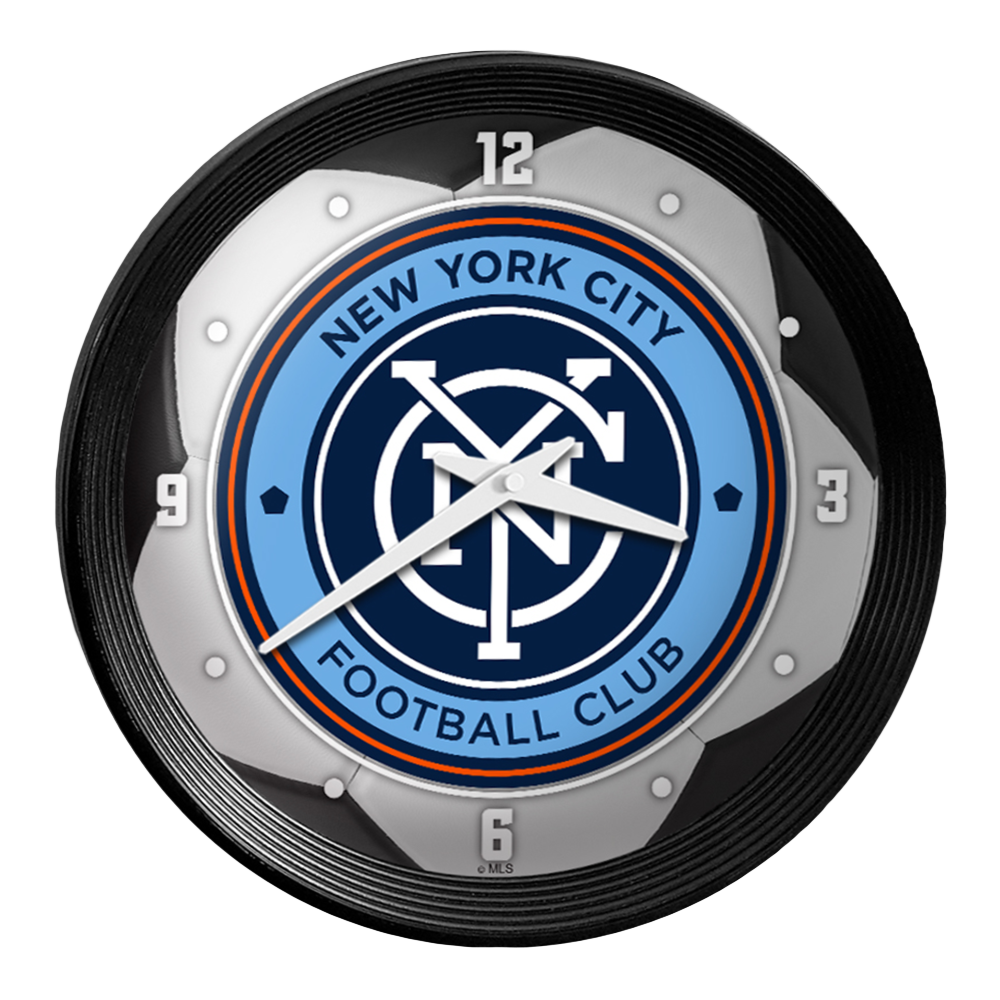 New York City FC: Soccer Ball - Ribbed Frame Wall Clock
