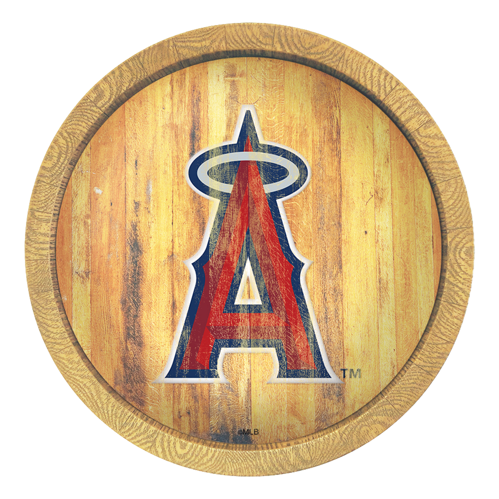Los Angeles Angels Weathered "Faux" Barrel Top Sign  