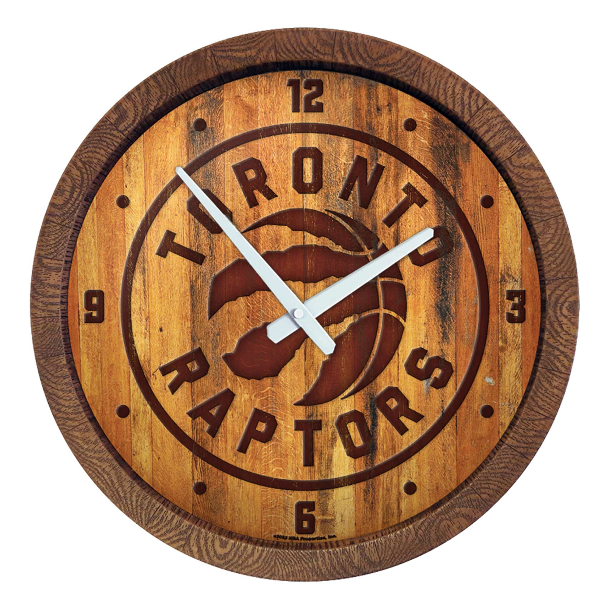 Toronto Raptors: Logo - "Faux" Barrel Top Clock  