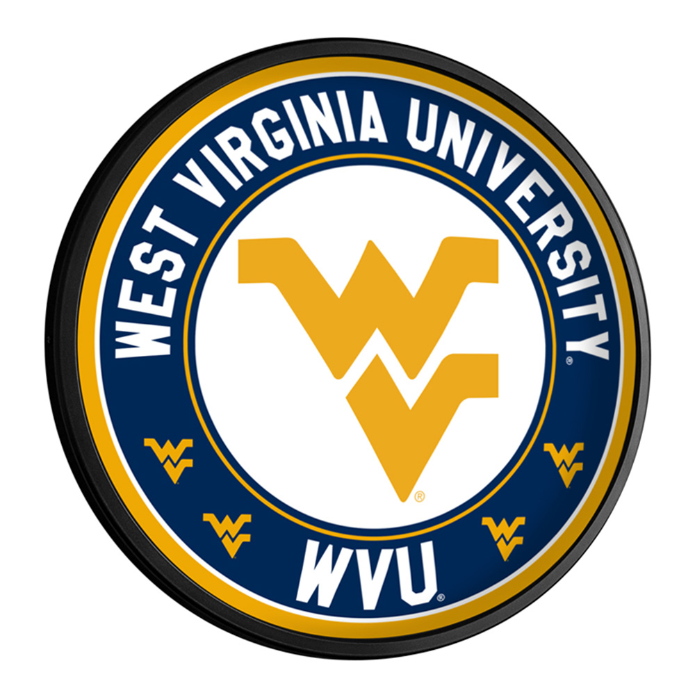 West Virginia Mountaineers Round Slimline Lighted Wall Sign  