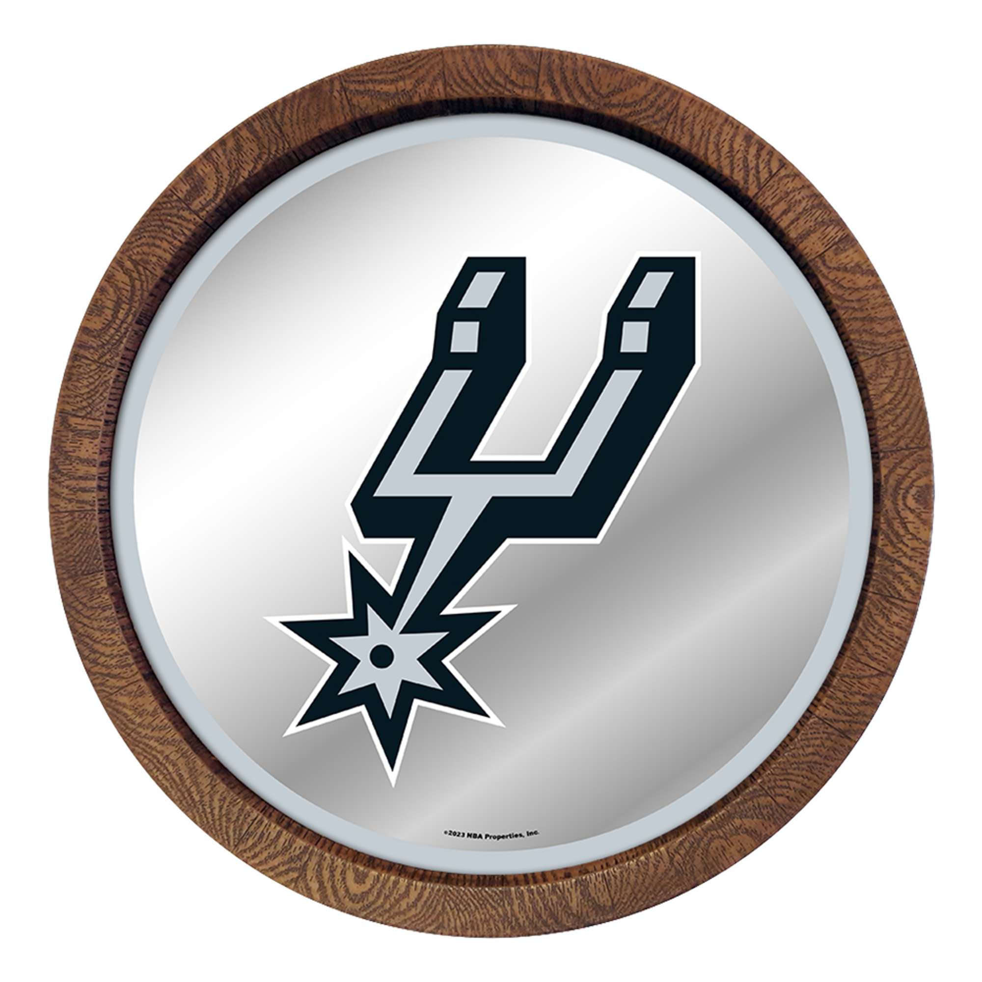 San Antonio Spurs: "Faux" Barrel Top Mirrored Wall Sign  