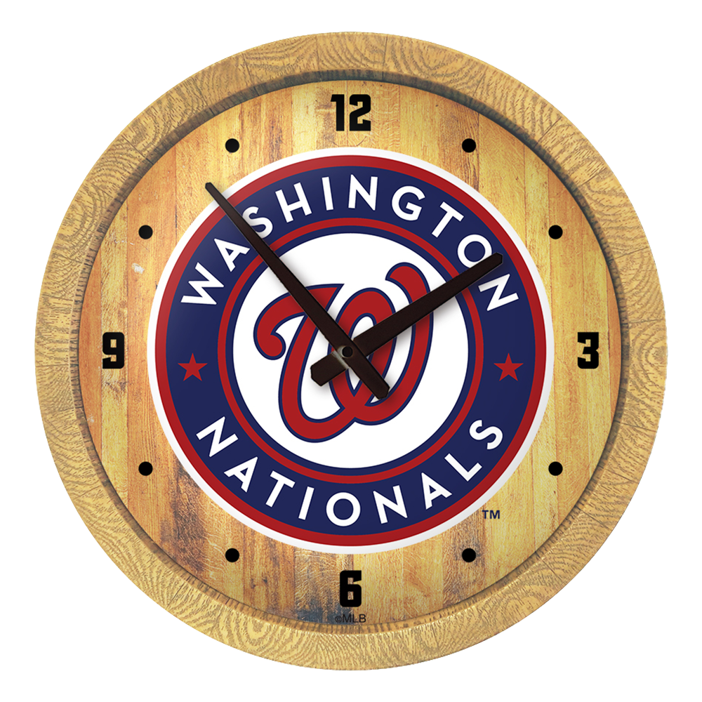 Washington Nationals "Faux" Barrel Top Clock  
