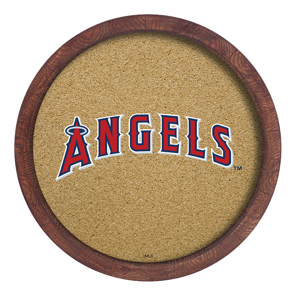 Los Angeles Angels "Faux" Barrel Framed Cork Board  
