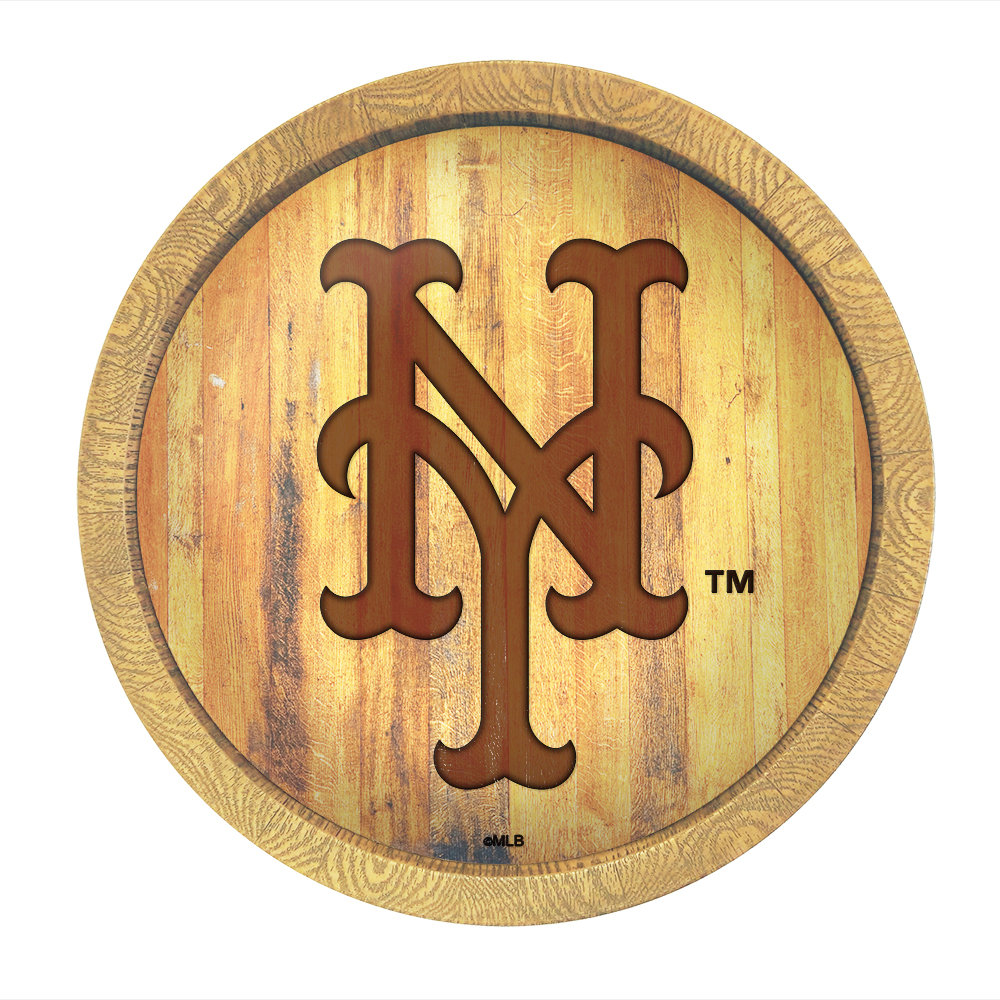 New York Mets: Logo - Branded "Faux" Barrel Top Sign   