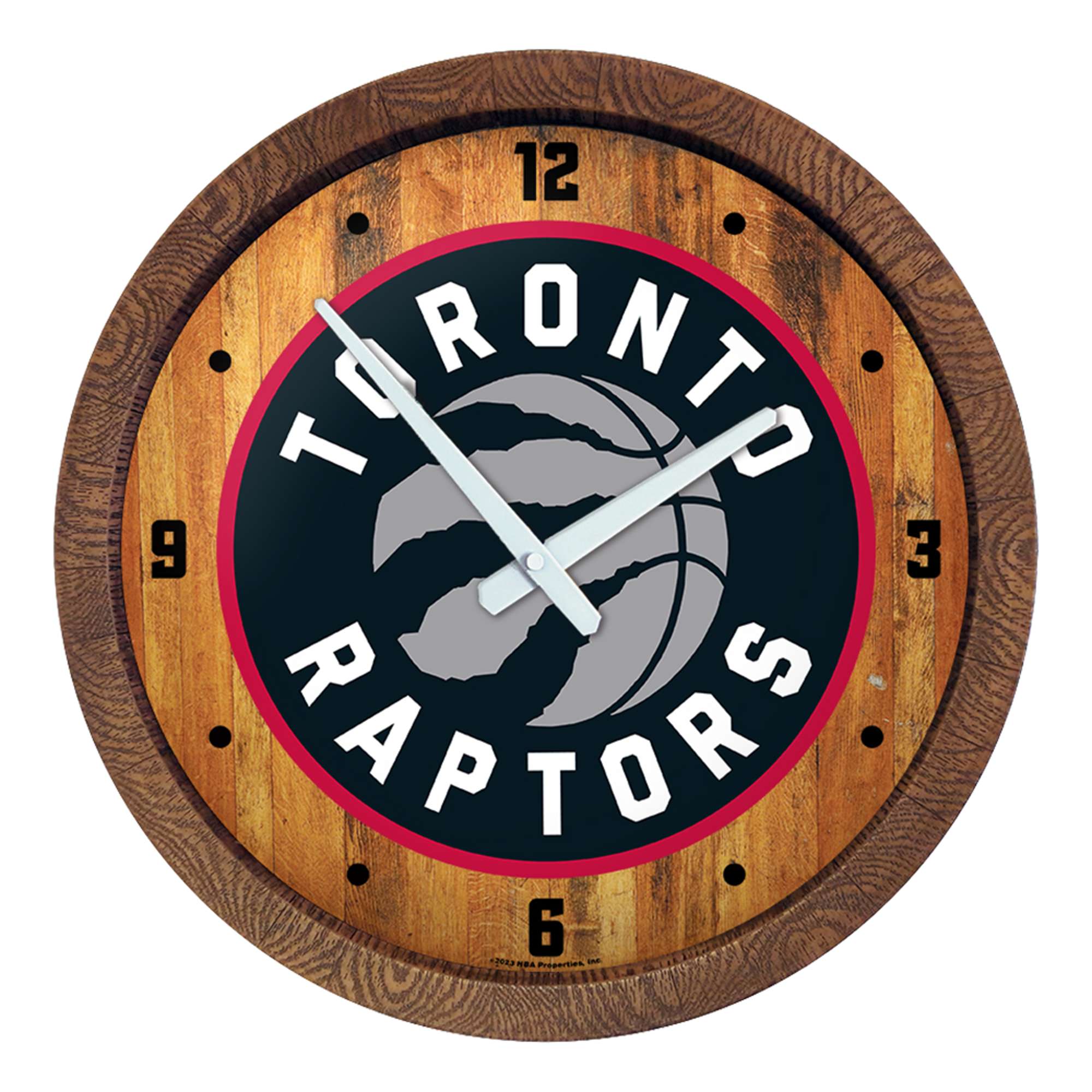Toronto Raptors: Logo - "Faux" Barrel Top Clock  