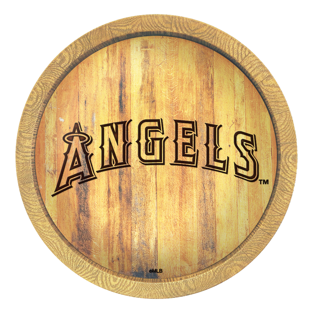Los Angeles Angels Wordmark - Branded "Faux" Barrel Top Sign  