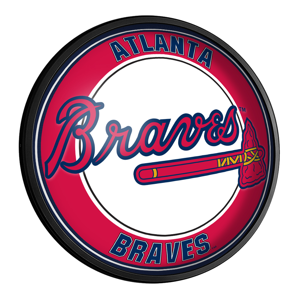 Atlanta Braves Round Slimline Lighted Wall Sign  