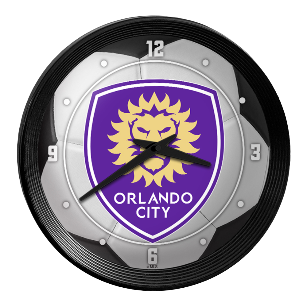 Orlando City: Soccer Ball - Ribbed Frame Wall Clock