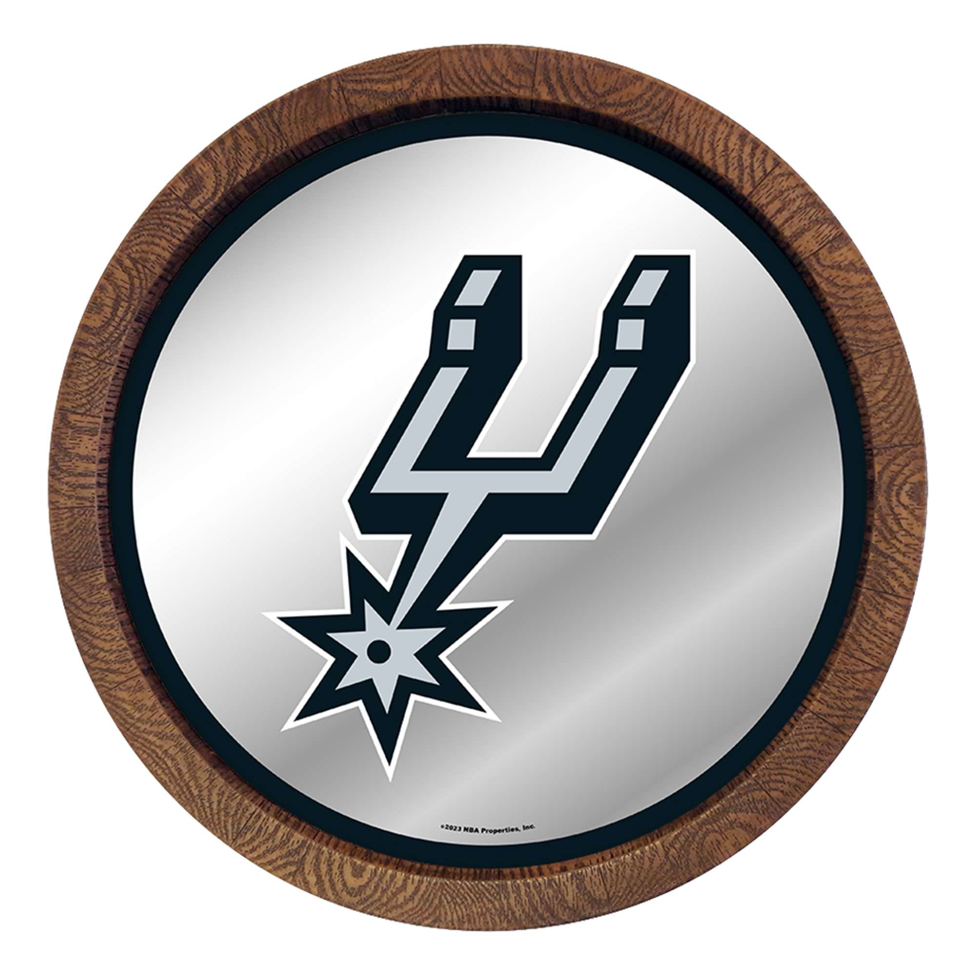 San Antonio Spurs: "Faux" Barrel Top Mirrored Wall Sign  