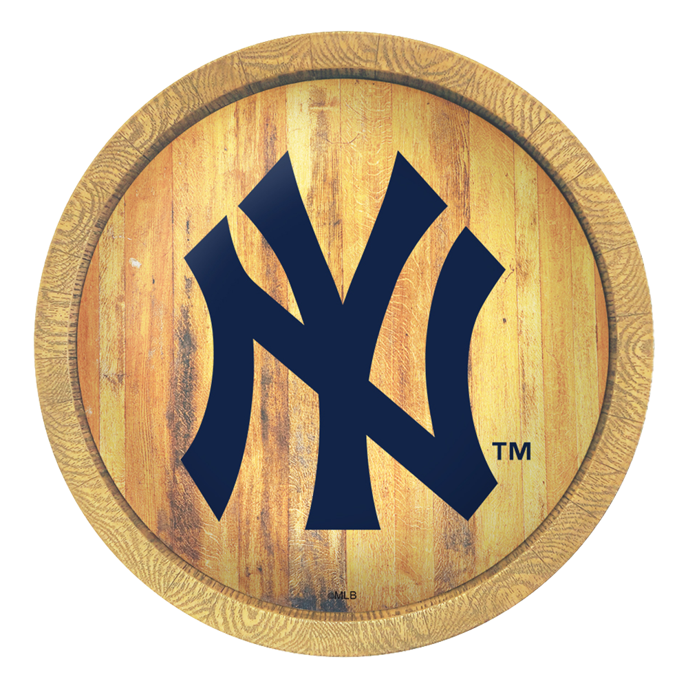 New York Yankees Logo - "Faux" Barrel Top Sign  