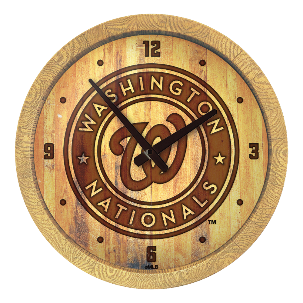 Washington Nationals Branded "Faux" Barrel Top Clock  