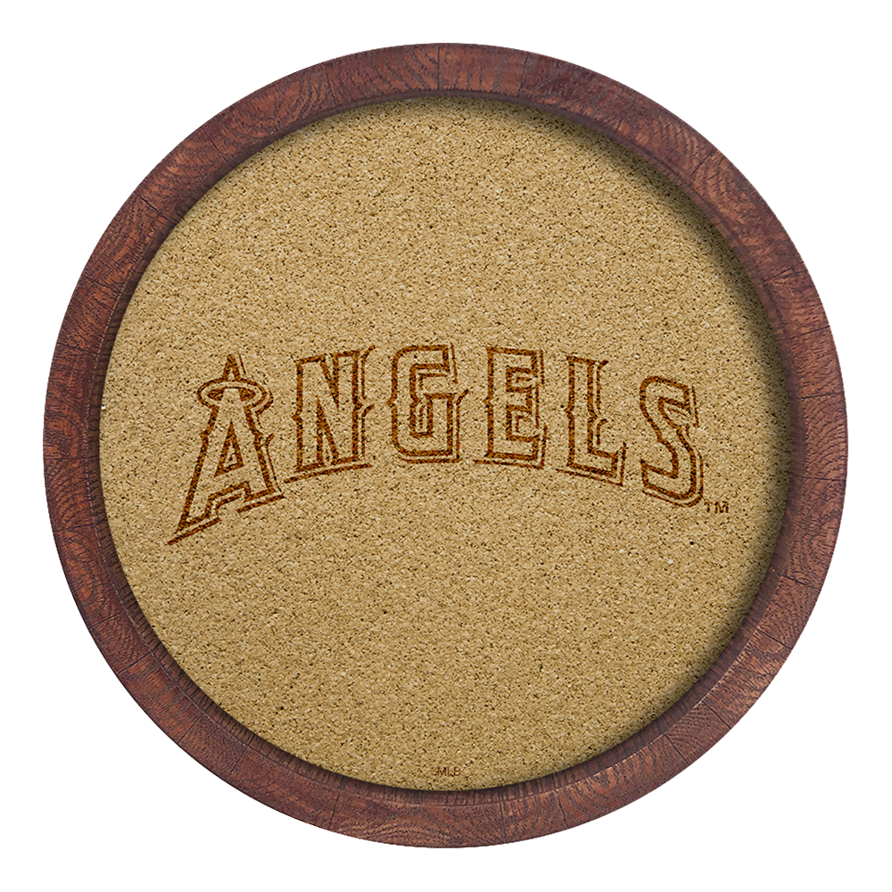 Los Angeles Angels "Faux" Barrel Framed Cork Board  