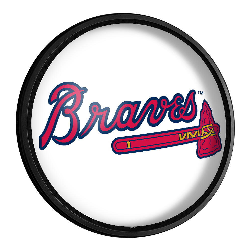 Atlanta Braves Logo - Round Slimline Lighted Wall Sign  