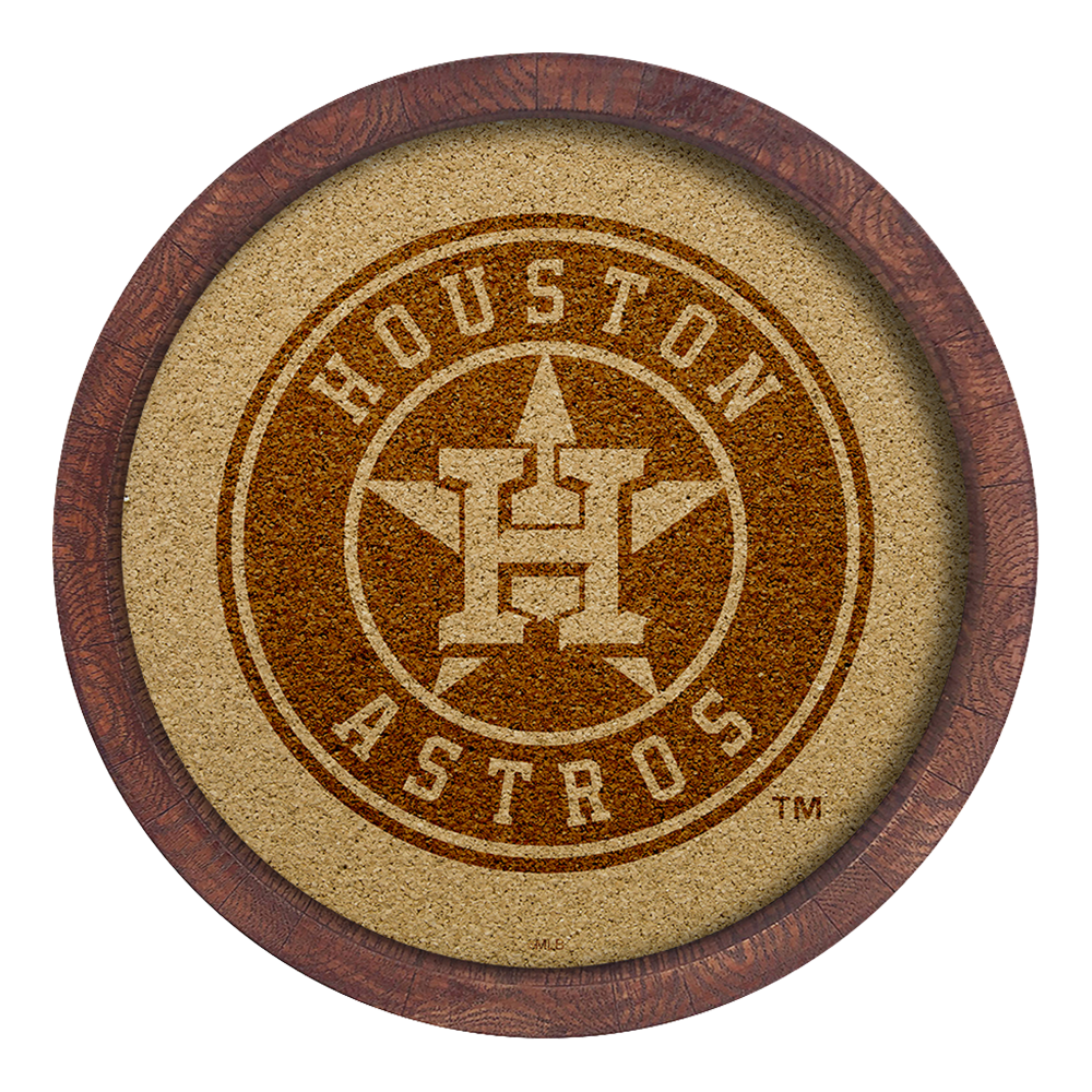 Houston Astros "Faux" Barrel Framed Cork Board  