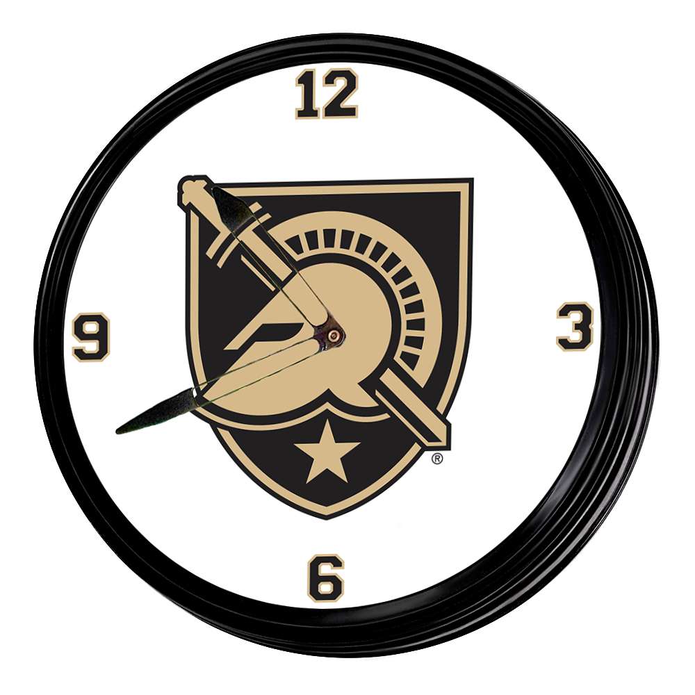 Army Black Knights Athena's Helmet - Retro Lighted Wall Clock