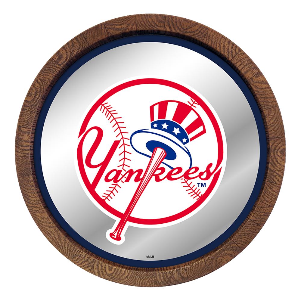 New York Yankees "Faux" Barrel Top Mirrored Wall Sign  
