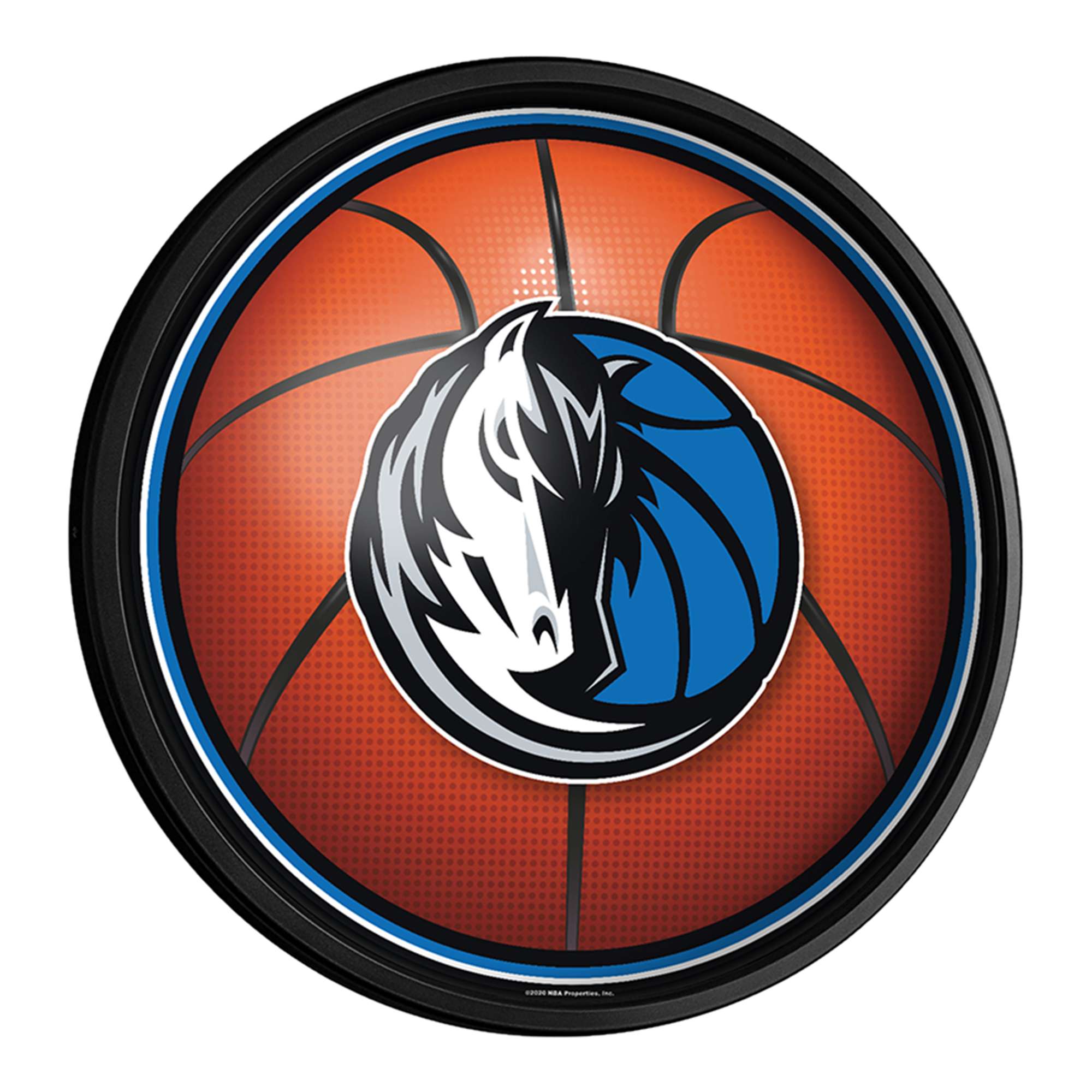 Dallas Mavericks: Basketball - Round Slimline Lighted Wall Sign