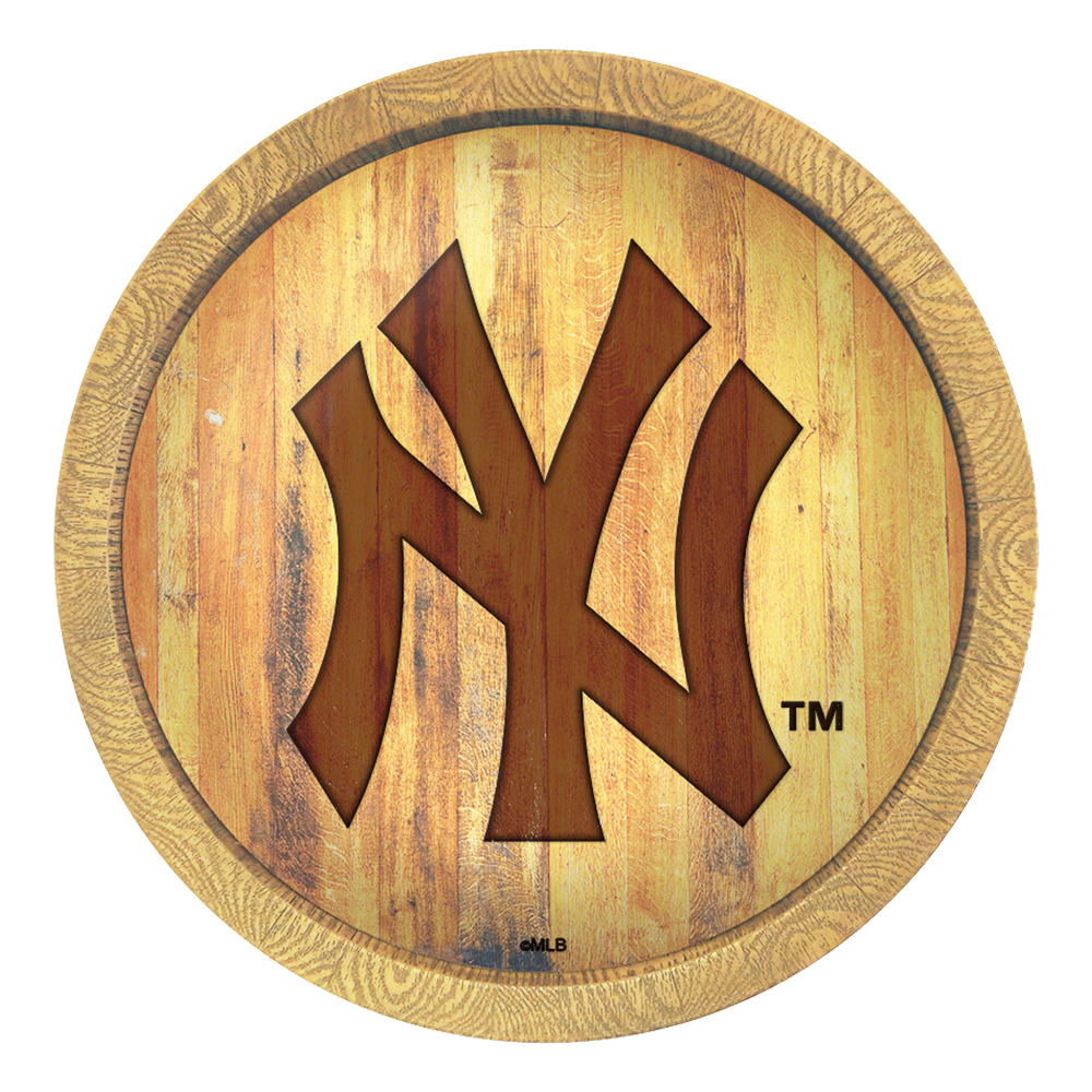 New York Yankees Logo - Branded "Faux" Barrel Top Sign  