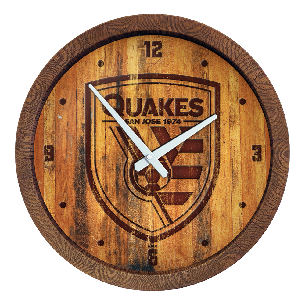 San Jose Earthquakes: Branded "Faux" Barrel Top Clock  