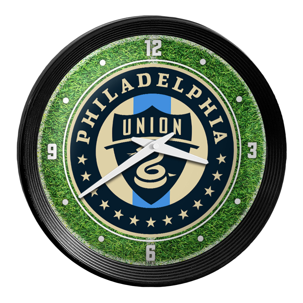 Philadelphia Union: Pitch - Ribbed Frame Wall Clock