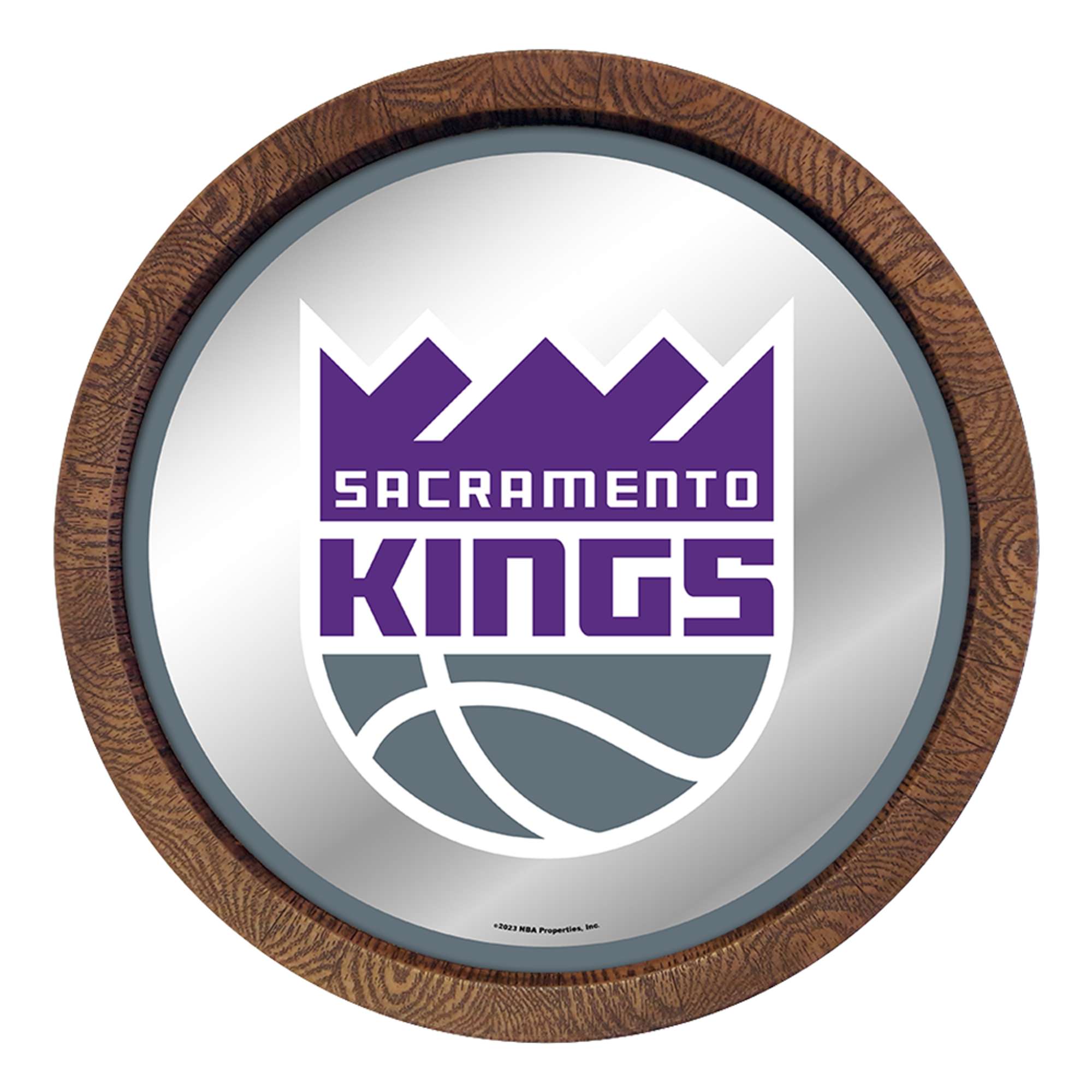 Sacramento Kings: "Faux" Barrel Top Mirrored Wall Sign  