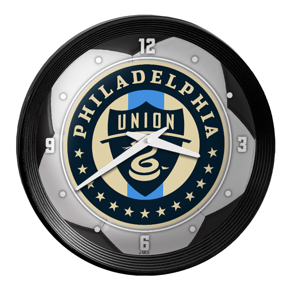 Philadelphia Union: Soccer Ball - Ribbed Frame Wall Clock