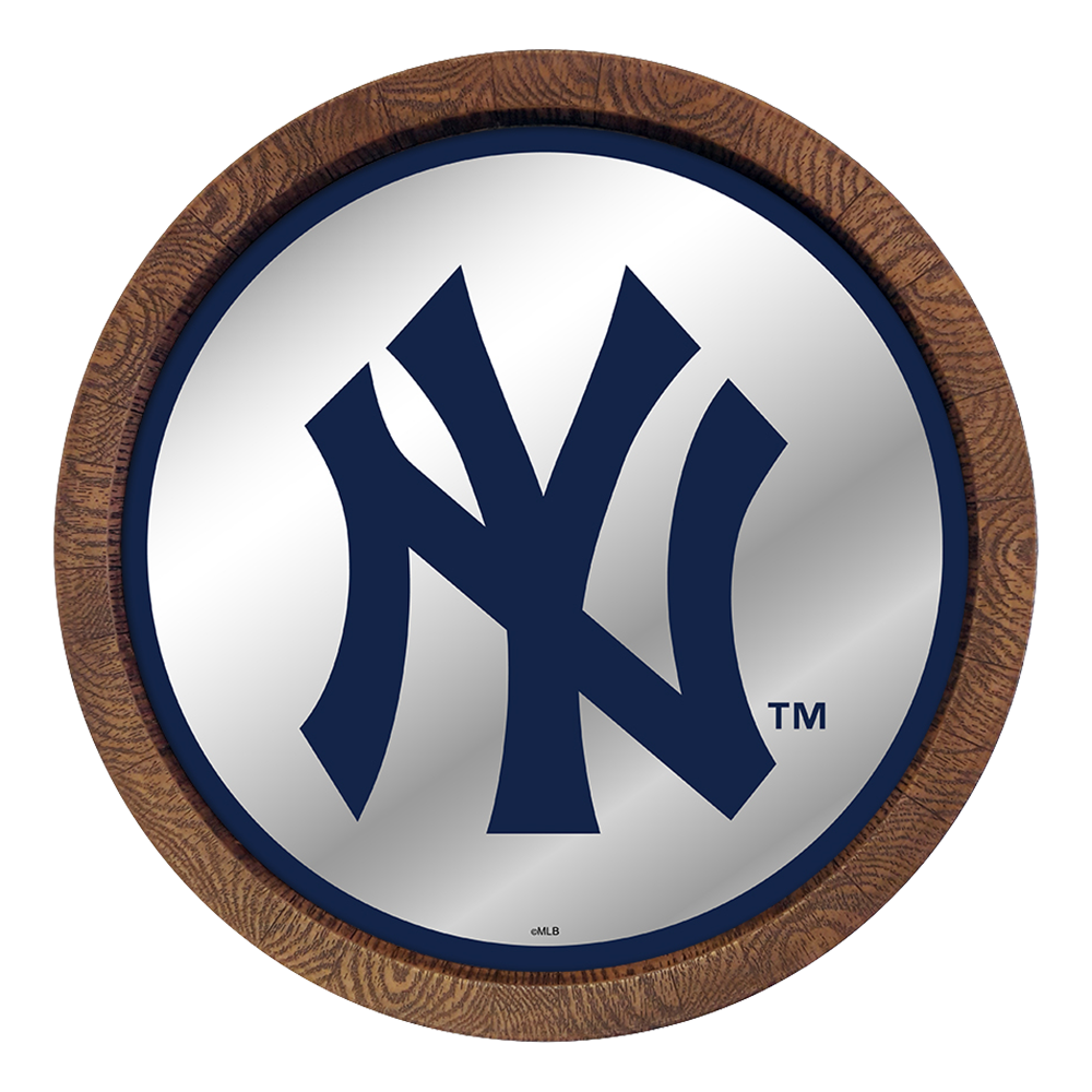 New York Yankees Logo - "Faux" Barrel Top Mirrored Wall Sign  