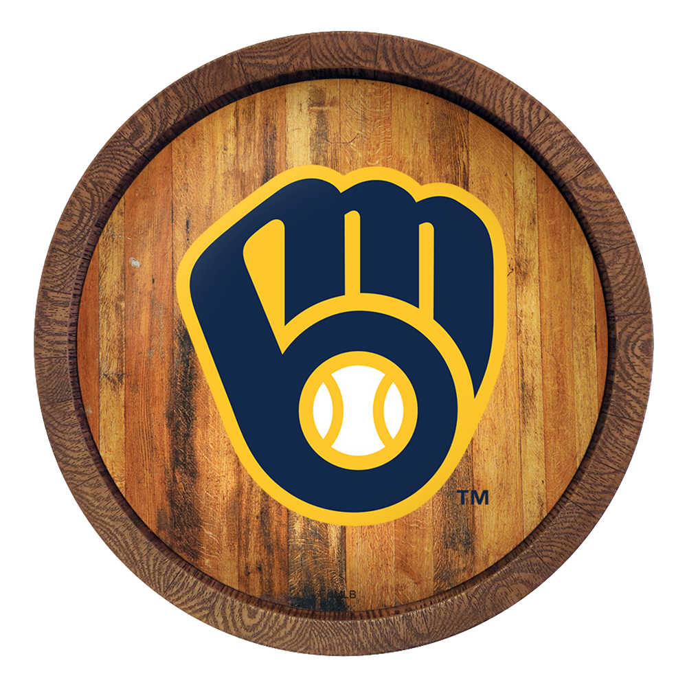 Milwaukee Brewers Logo - "Faux" Barrel Top Sign  