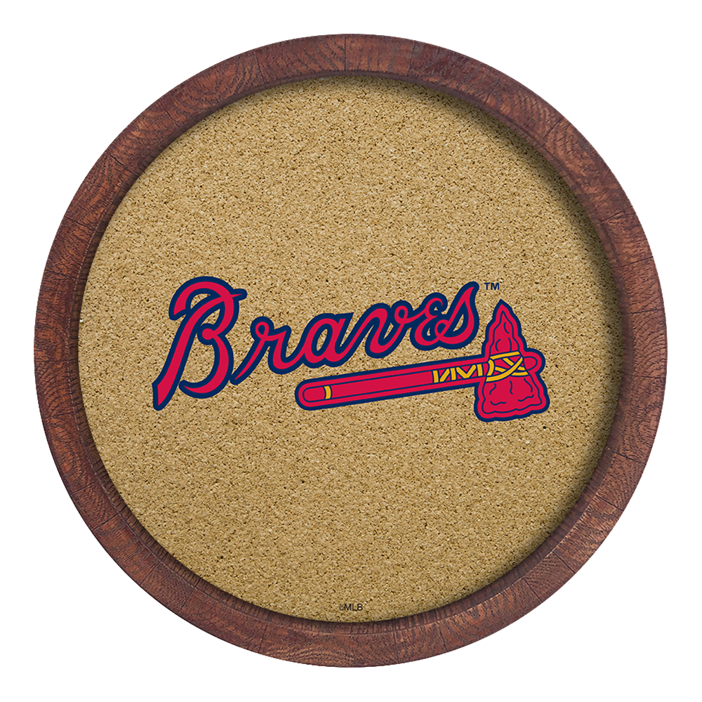 Atlanta Braves "Faux" Barrel Framed Cork Board  