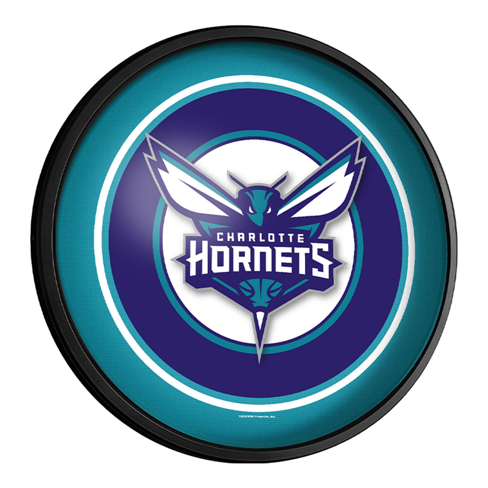 Charlotte Hornets: Round Slimline Lighted Wall Sign