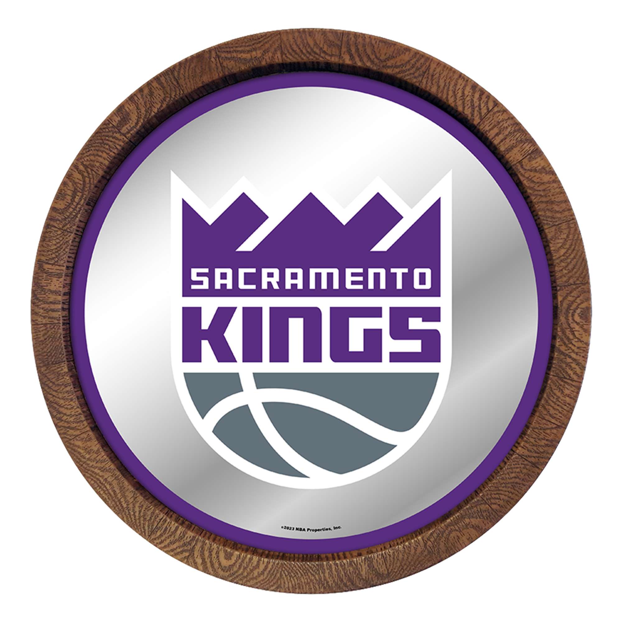 Sacramento Kings: "Faux" Barrel Top Mirrored Wall Sign  