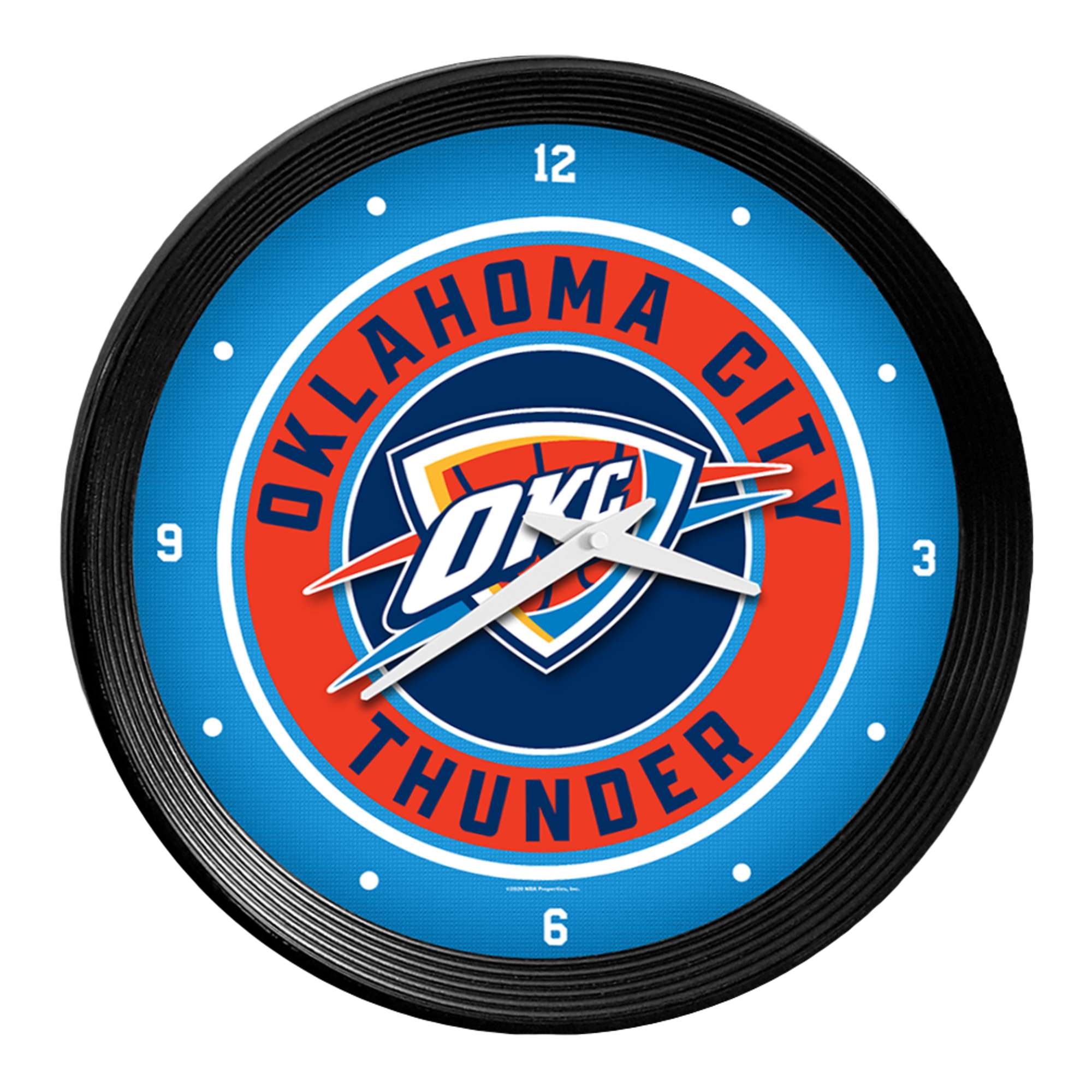 Oklahoma City Thunder: Ribbed Frame Wall Clock