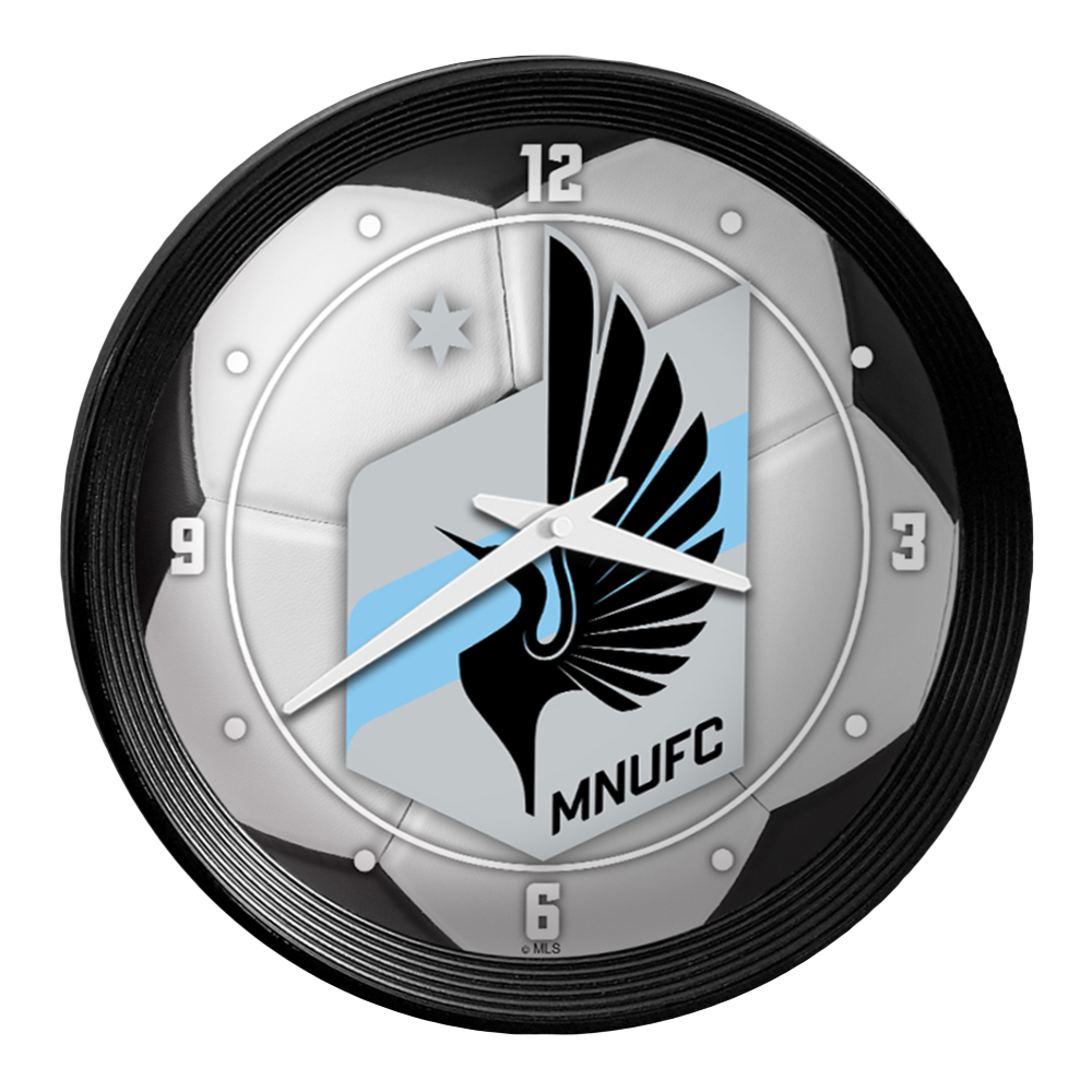 Minnesota United FC: Soccer Ball - Ribbed Frame Wall Clock  