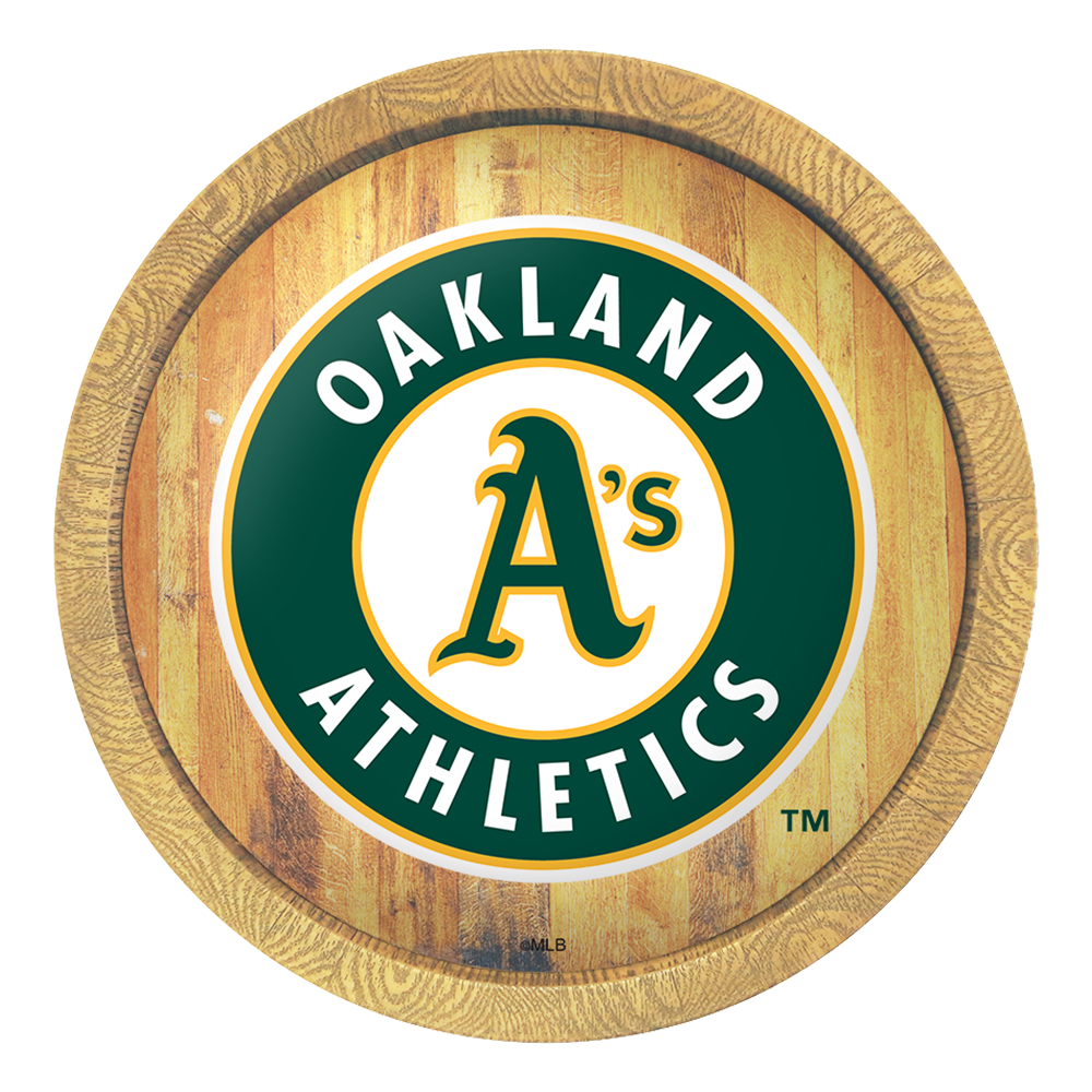 Oakland Athletics "Faux" Barrel Top Sign  