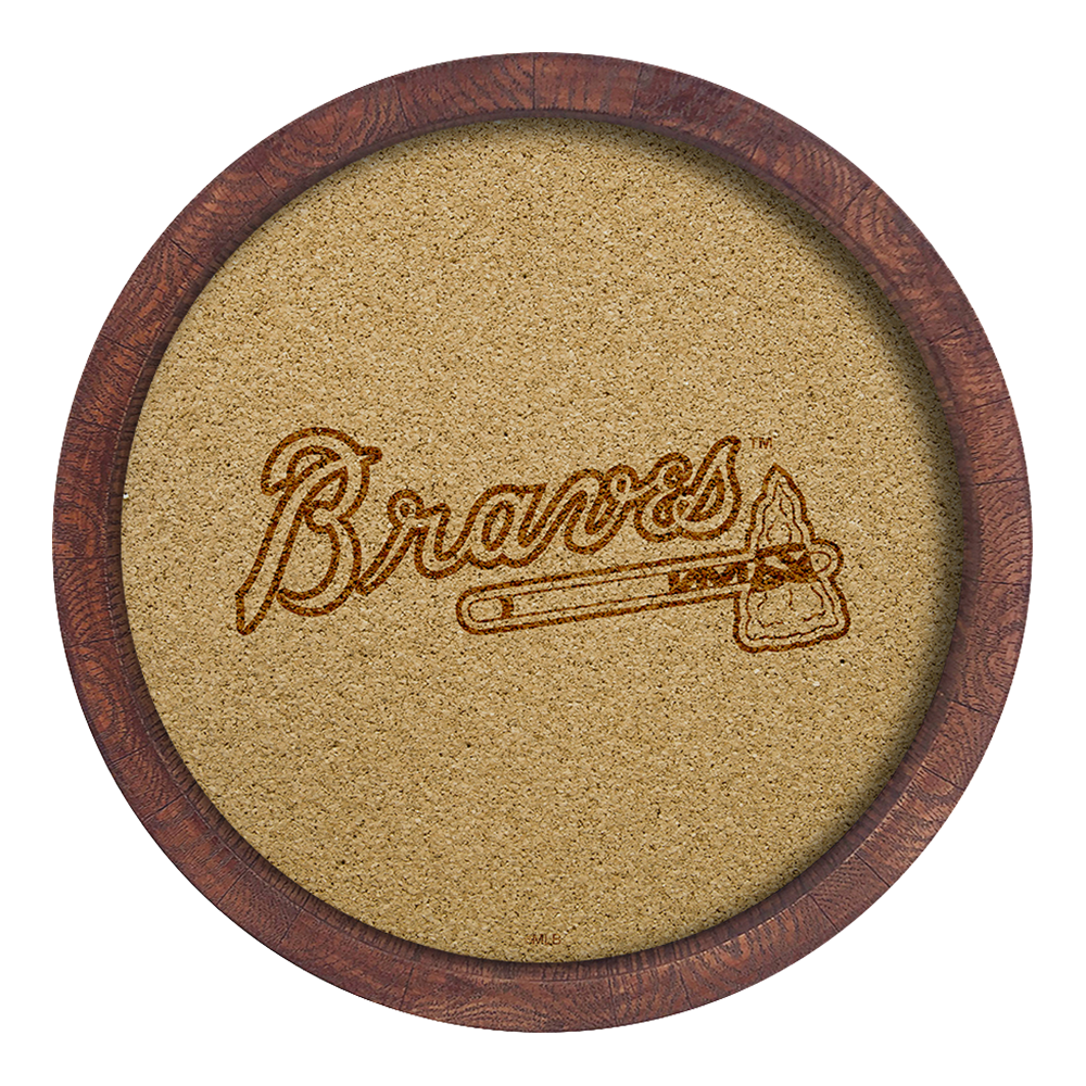 Atlanta Braves "Faux" Barrel Framed Cork Board  