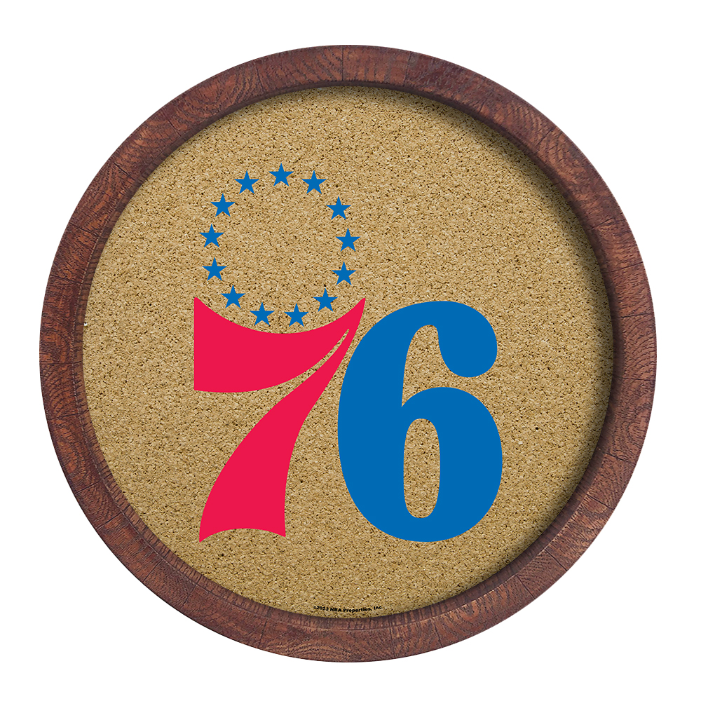 Philadelphia 76ers: "Faux" Barrel Framed Cork Board    