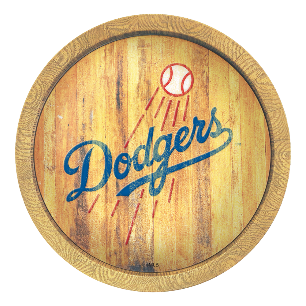 Los Angeles Dodgers Weathered "Faux" Barrel Top Sign  