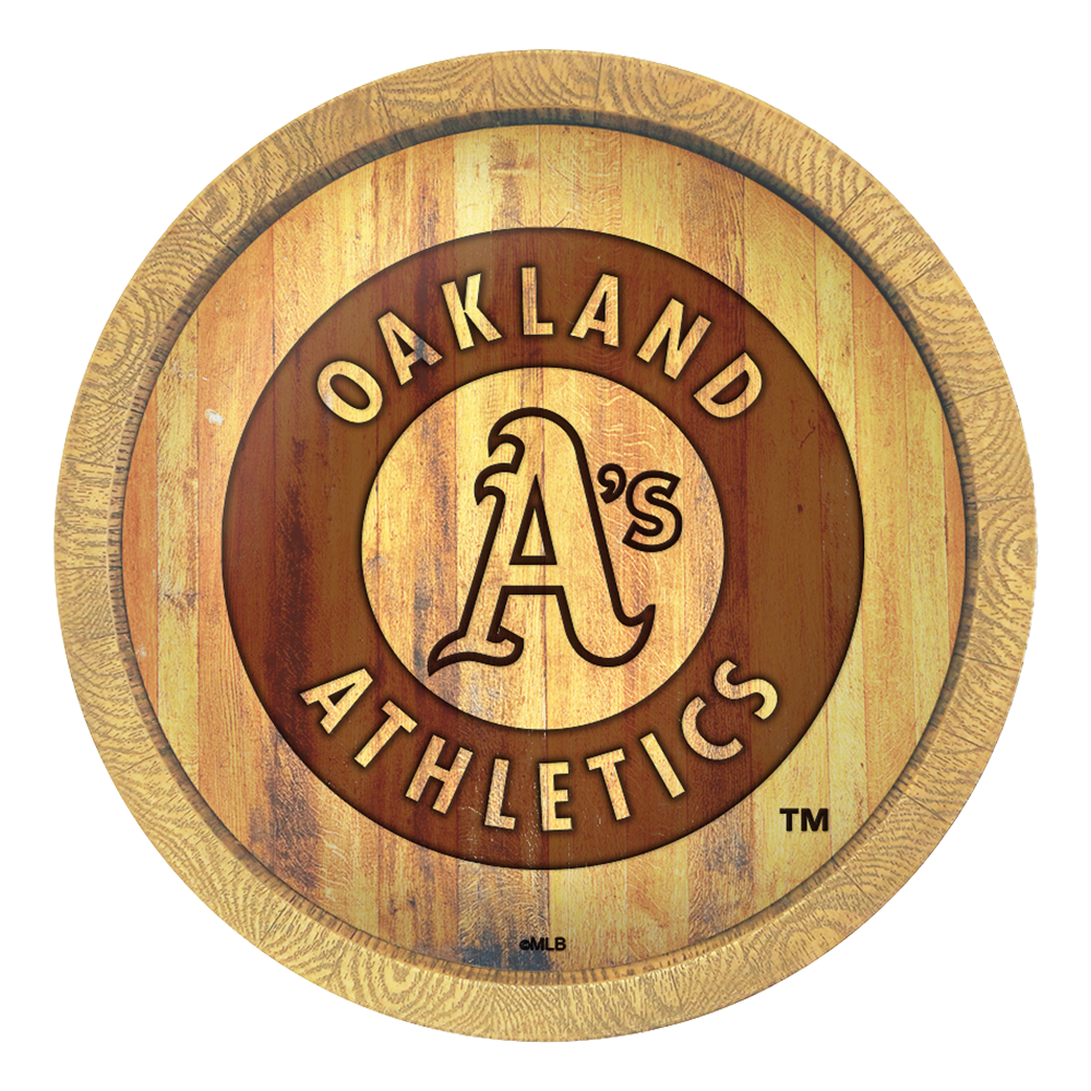 Oakland Athletics Branded "Faux" Barrel Top Sign  