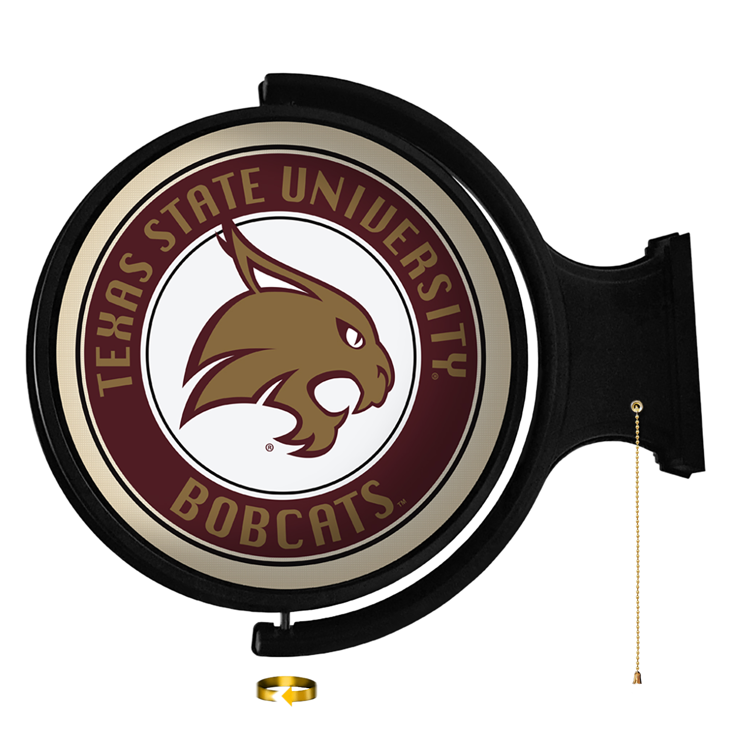 Texas State Bobcats Original Round Rotating Lighted Wall Sign