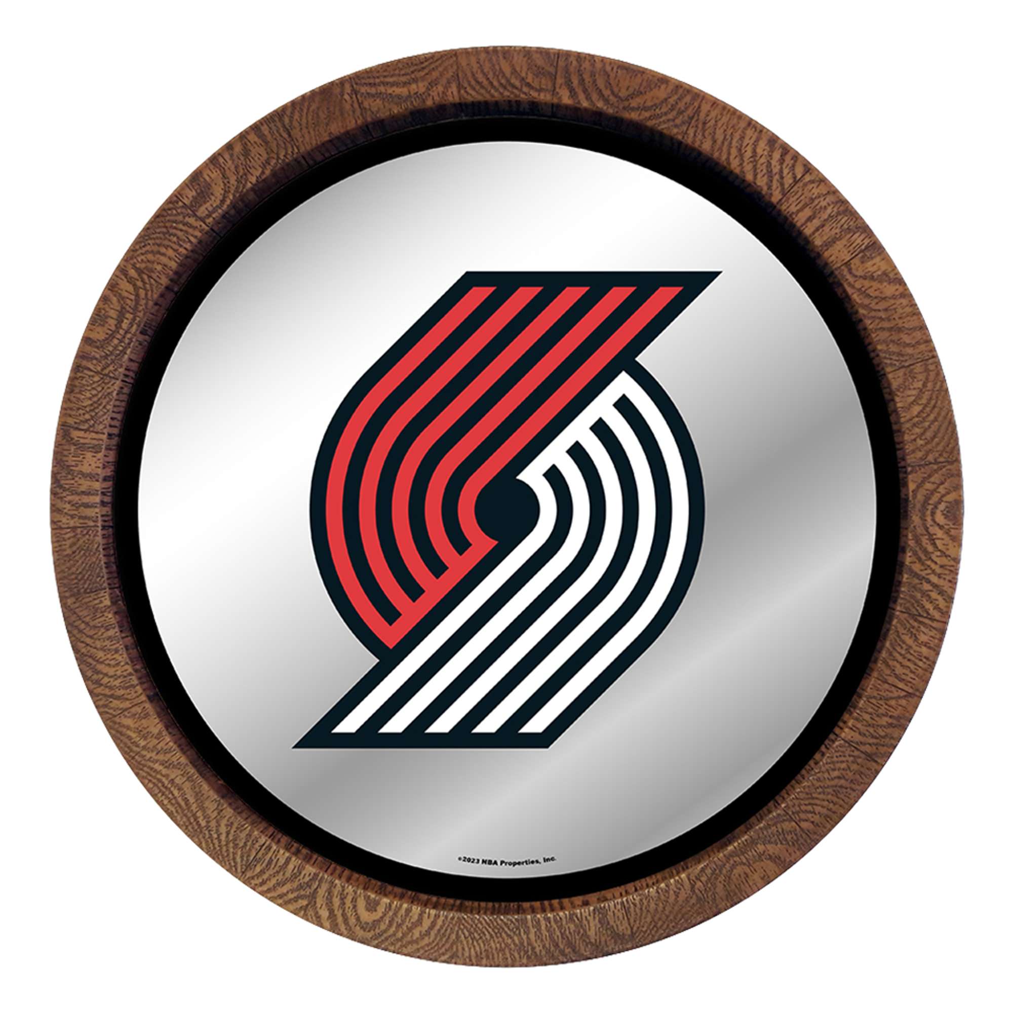 Portland Trail Blazers: "Faux" Barrel Top Mirrored Wall Sign  