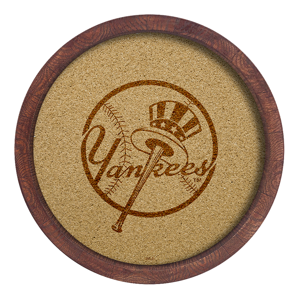 New York Yankees "Faux" Barrel Framed Cork Board  