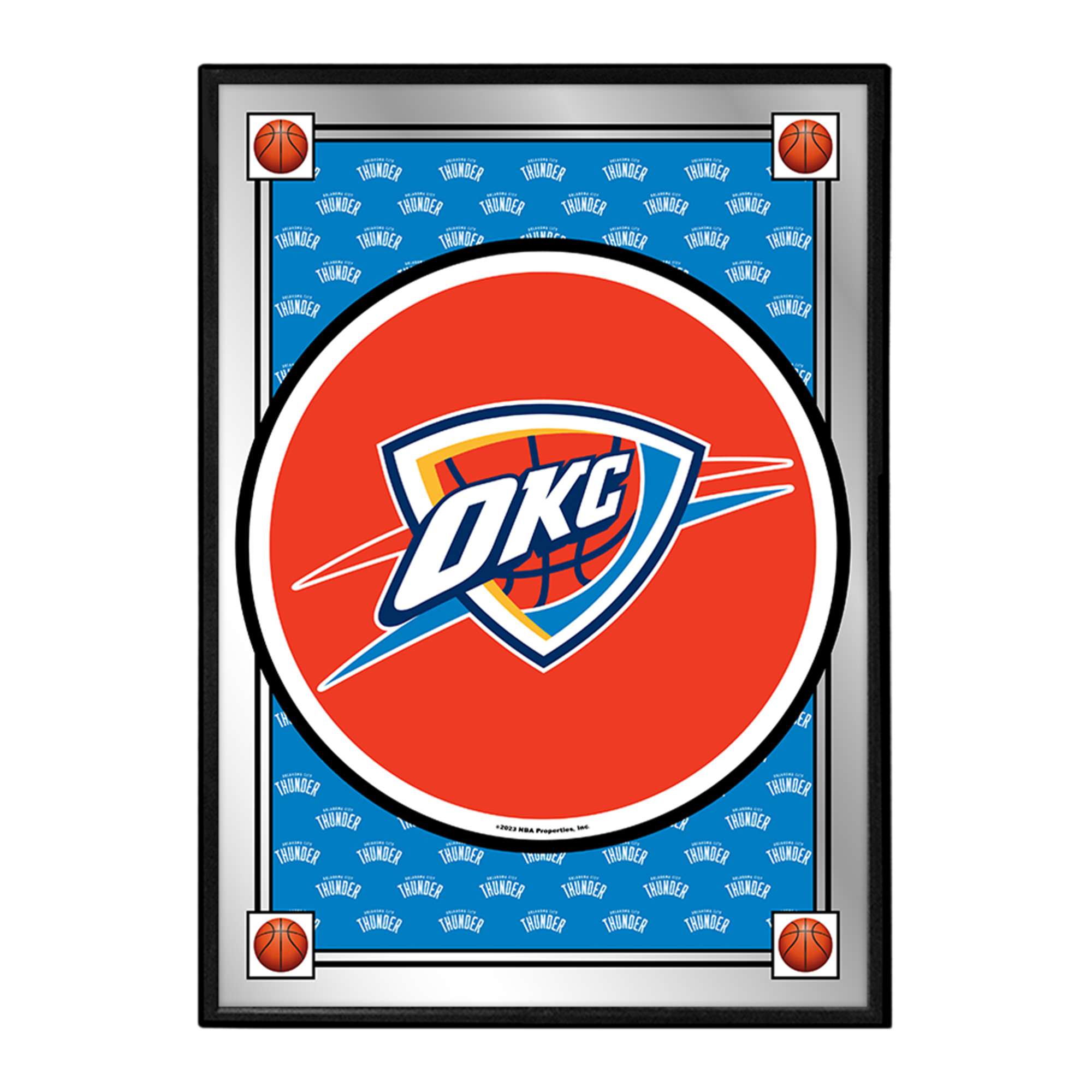 Oklahoma City Thunder: Team Spirit - Framed Mirrored Wall Sign
