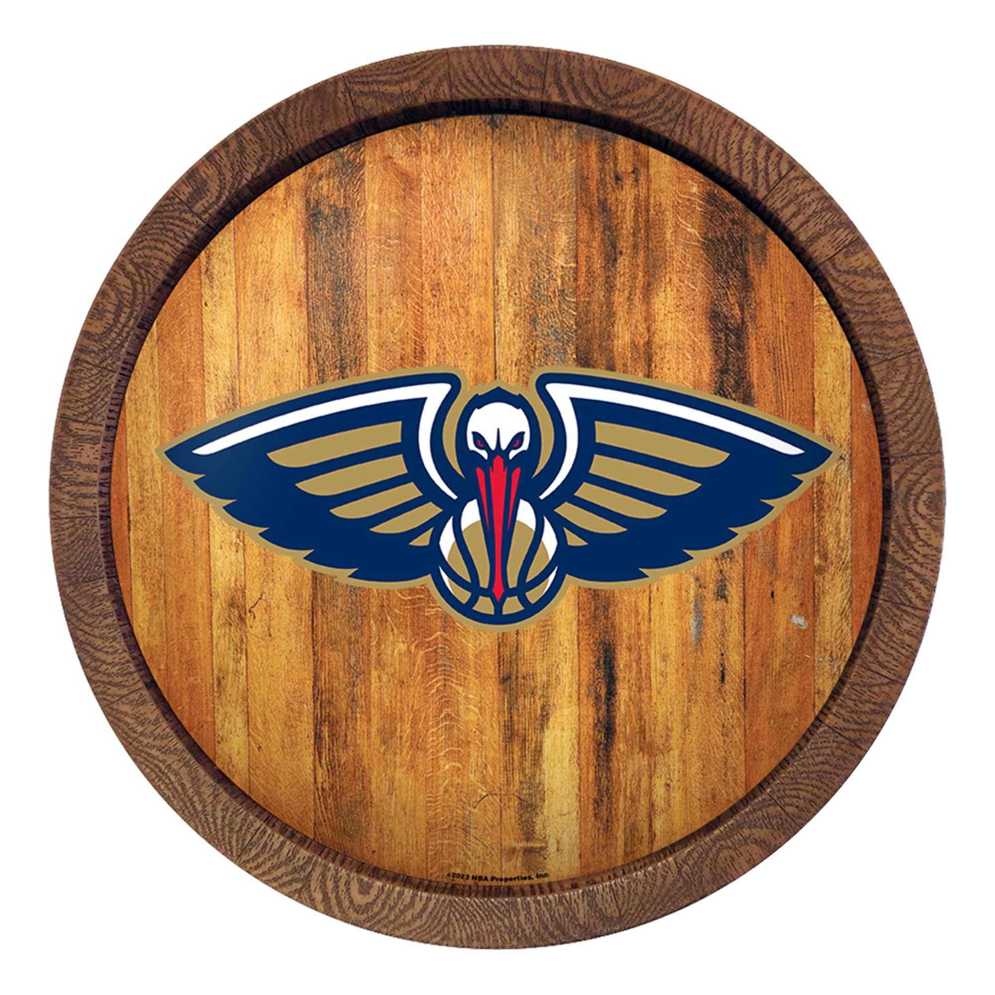 New Orleans Pelicans: "Faux" Barrel Top Sign    