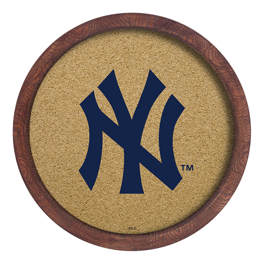 New York Yankees Logo - "Faux" Barrel Framed Cork Board  