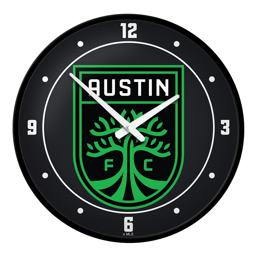 Austin F.C.: Modern Disc Wall Clock Button Pot