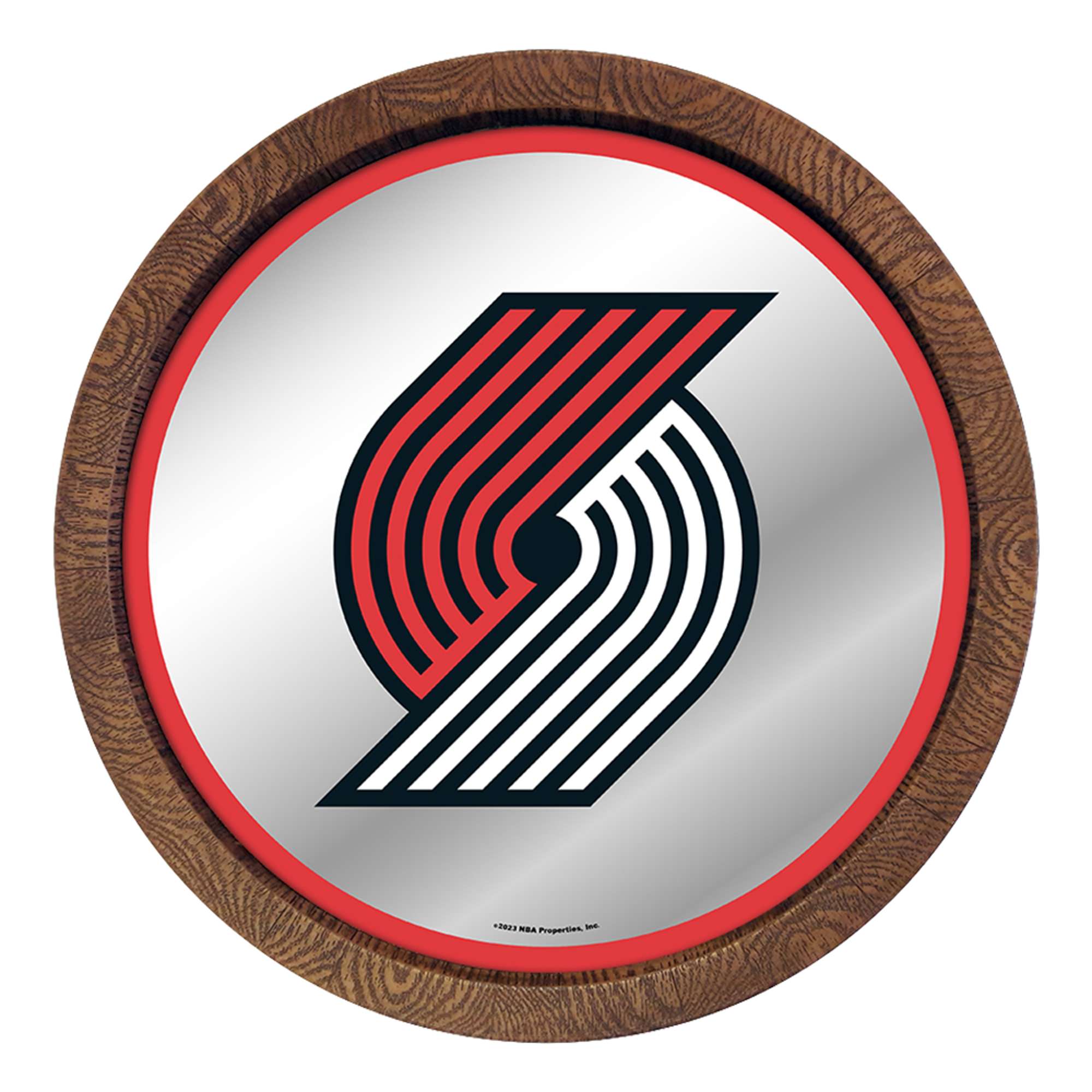 Portland Trail Blazers: "Faux" Barrel Top Mirrored Wall Sign  