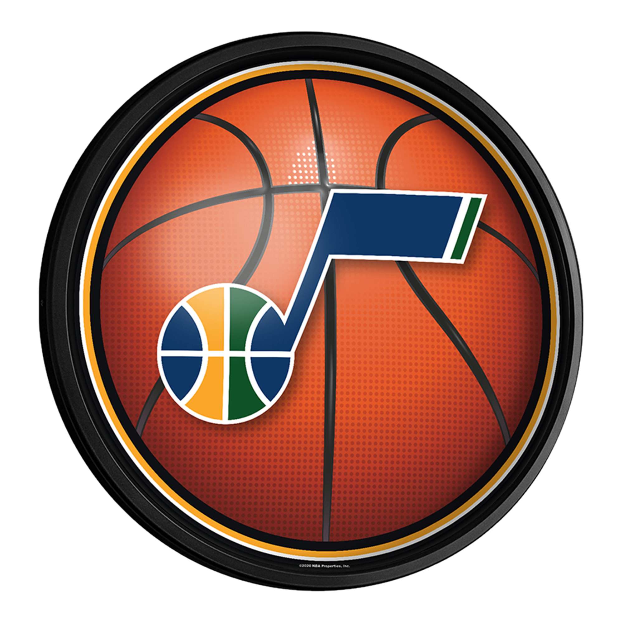 Utah Jazz: Basketball - Round Slimline Lighted Wall Sign